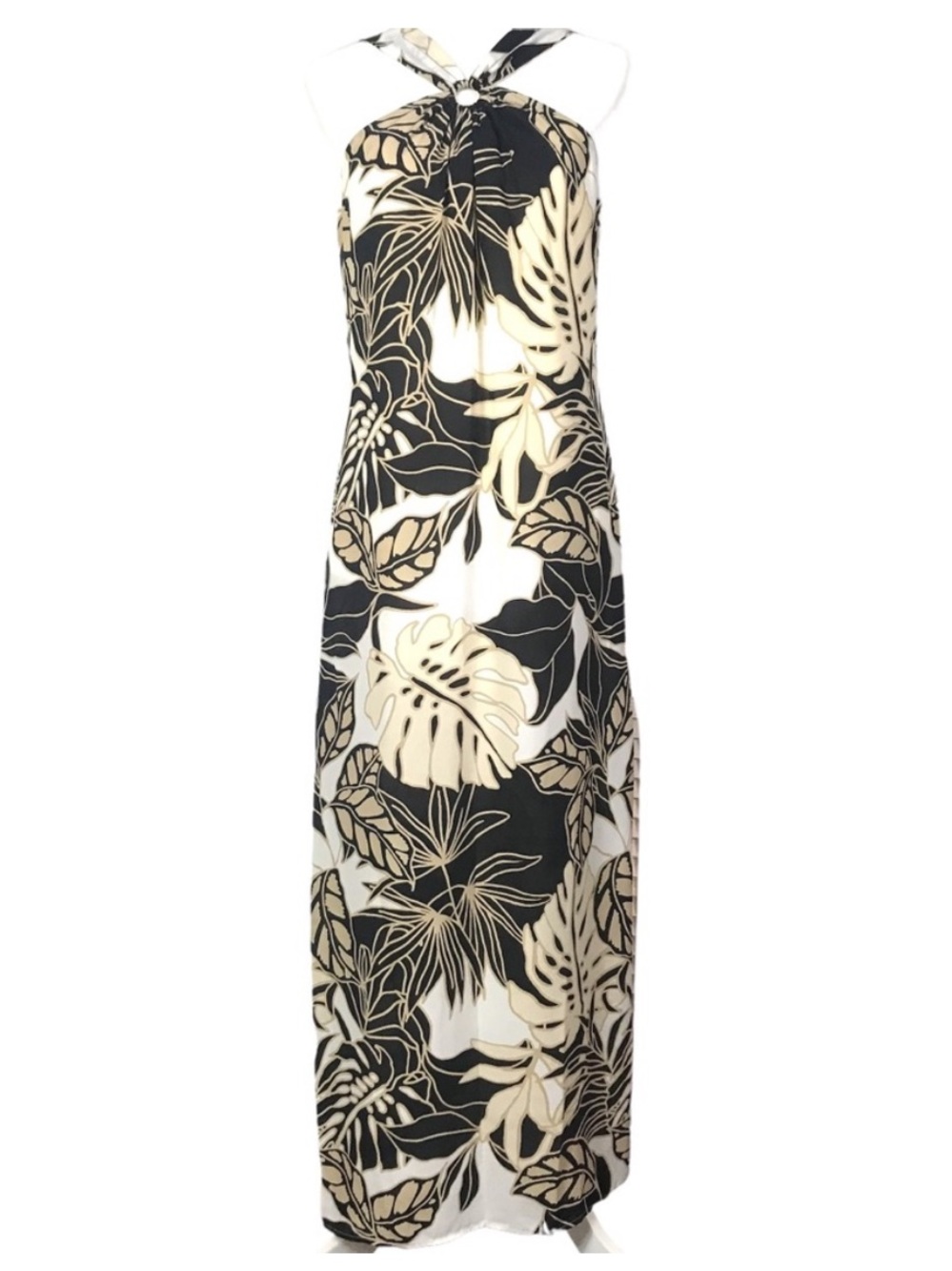 WHBM Tropical Print Halter Style Maxi Dress